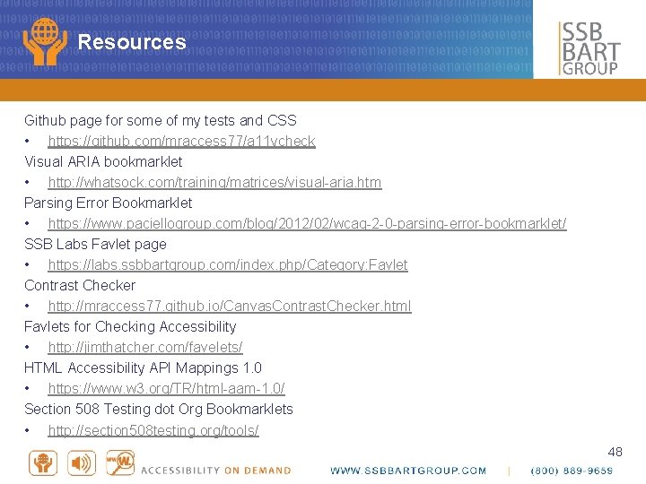 Resources Github page for some of my tests and CSS • https: //github. com/mraccess