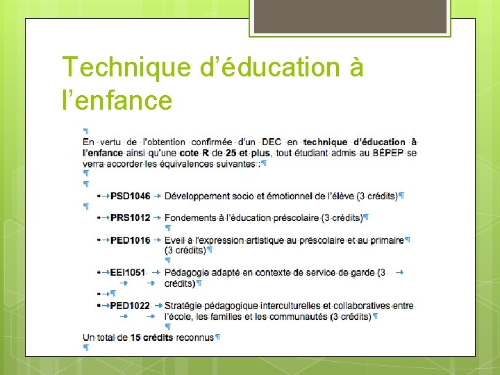 Technique d’éducation à l’enfance Technique d’éducation à l’enfance