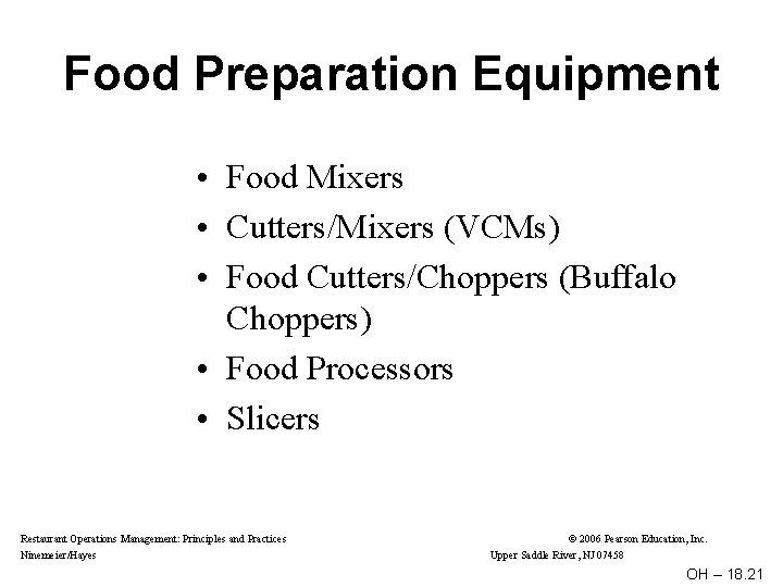 Food Preparation Equipment • Food Mixers • Cutters/Mixers (VCMs) • Food Cutters/Choppers (Buffalo Choppers) Food Preparation Equipment • Food Mixers • Cutters/Mixers (VCMs) • Food Cutters/Choppers (Buffalo Choppers)