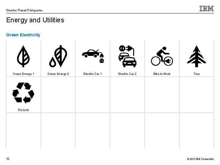 Smarter Planet Pictograms Energy and Utilities Green Electricity Green Energy 1 Green Energy 2