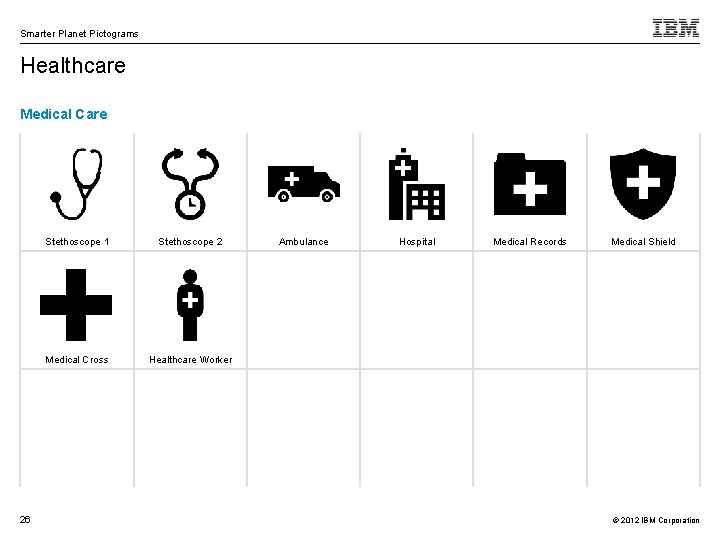 Smarter Planet Pictograms Healthcare Medical Care 26 Stethoscope 1 Stethoscope 2 Medical Cross Healthcare