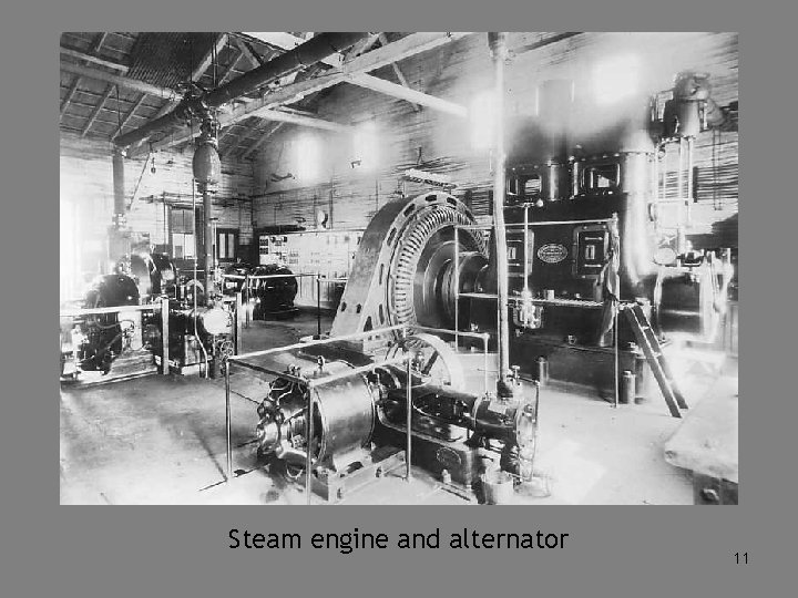 Steam engine and alternator 11 