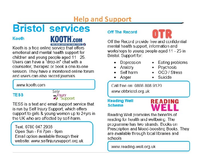 Help and Support Help and Support