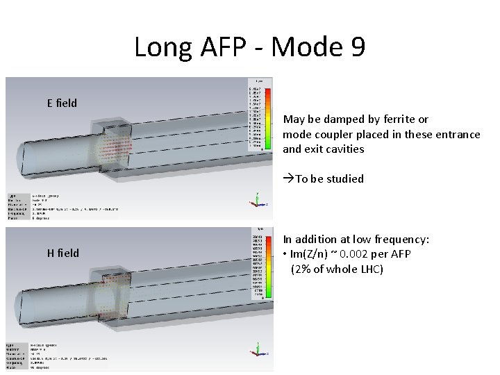 Long AFP - Mode 9 E field May be damped by ferrite or mode