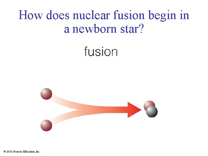 How does nuclear fusion begin in a newborn star? © 2010 Pearson Education, Inc.