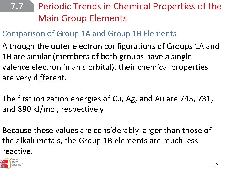 7. 7 Periodic Trends in Chemical Properties of the Main Group Elements Comparison of