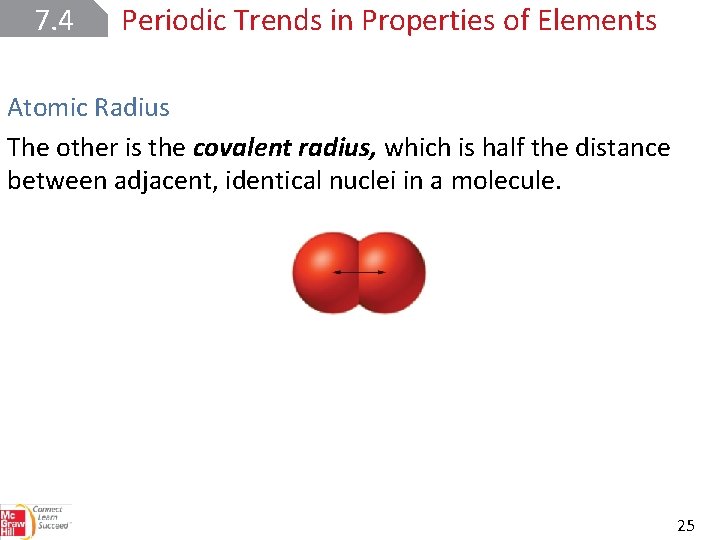 7. 4 Periodic Trends in Properties of Elements Atomic Radius The other is the