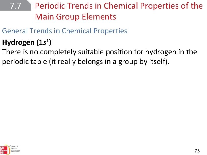 7. 7 Periodic Trends in Chemical Properties of the Main Group Elements General Trends