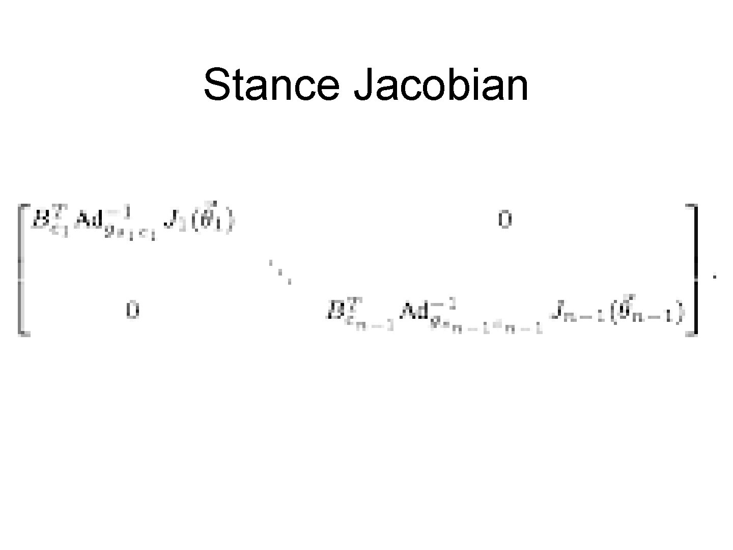 Stance Jacobian 