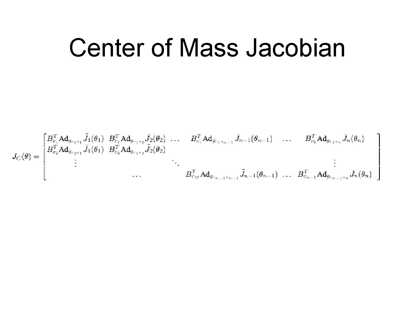Center of Mass Jacobian 