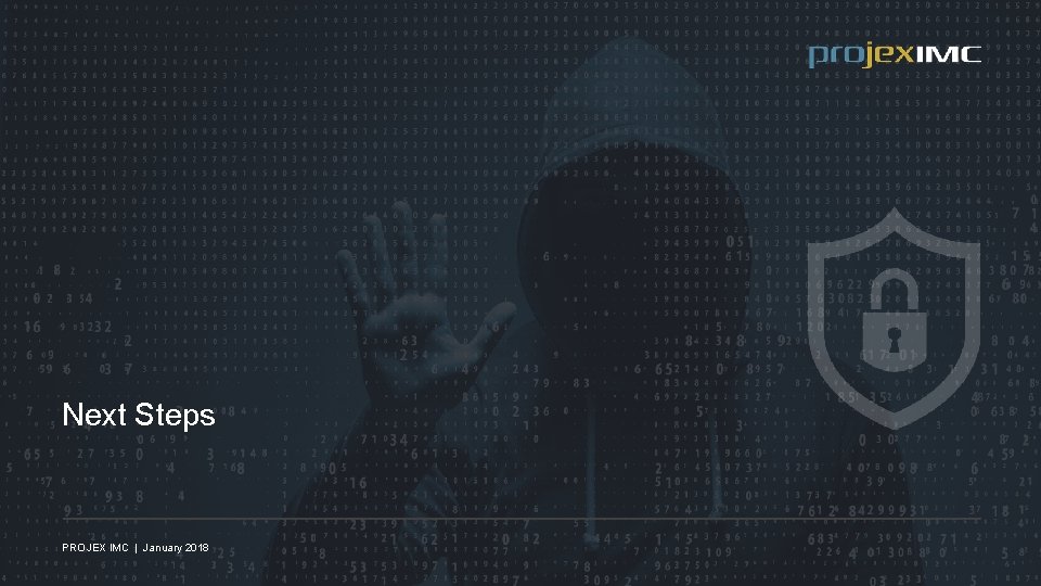 Next Steps PROJEX IMC | January 2018 