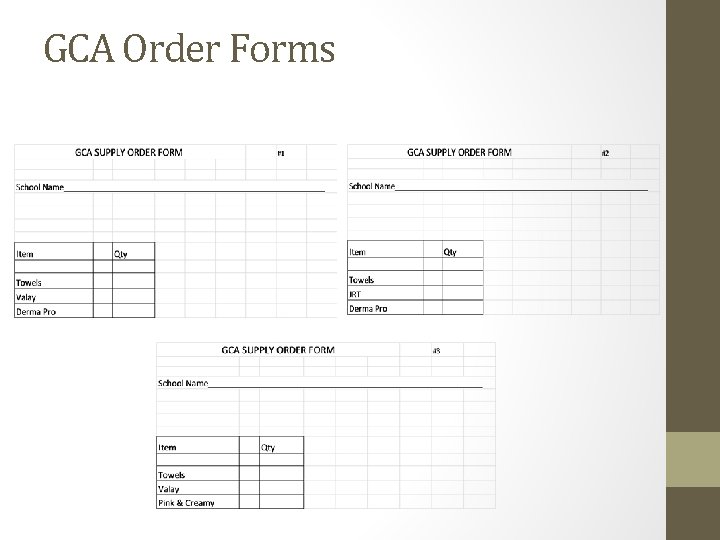 GCA Order Forms 