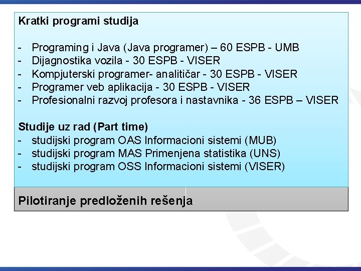 Kratki programi studija - Programing i Java (Java programer) – 60 ESPB - UMB Kratki programi studija - Programing i Java (Java programer) – 60 ESPB - UMB