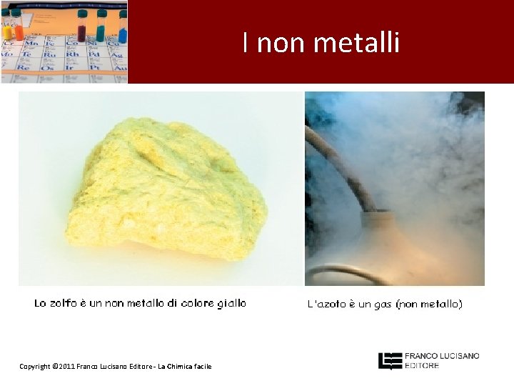 I non metalli sono: • opachi (non sono lucenti), • isolanti (sono cattivi conduttori