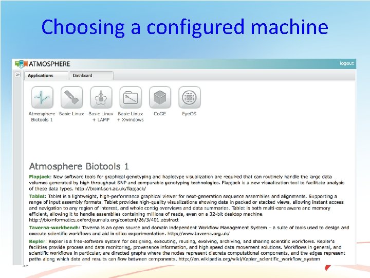 Choosing a configured machine 59 