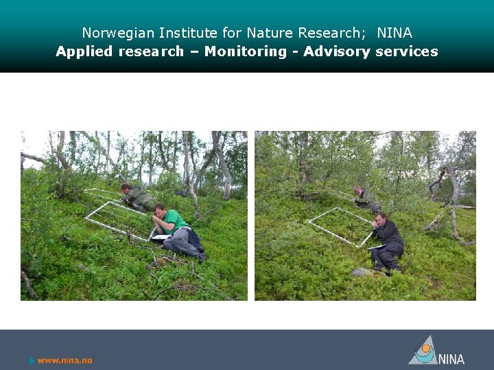 Norwegian Institute for Nature Research; NINA Applied research – Monitoring - Advisory services 