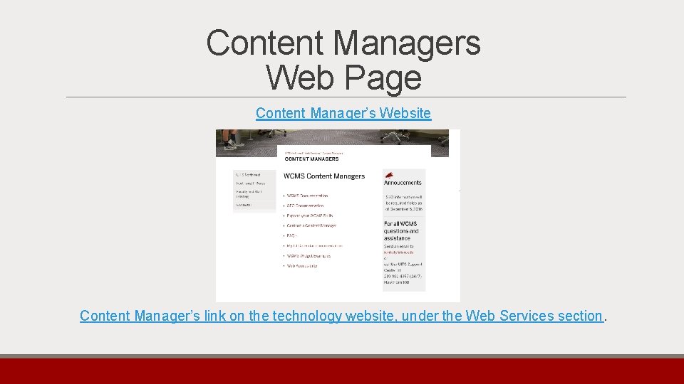 Content Managers Web Page Content Manager’s Website Content Manager’s link on the technology website,