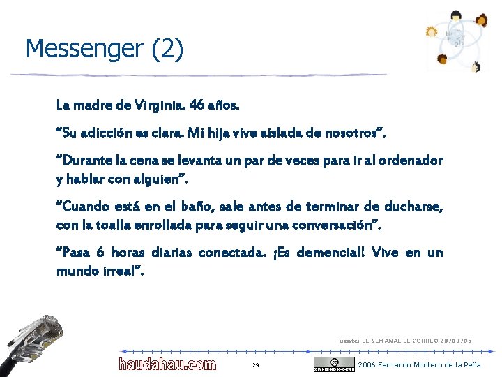 Messenger (2) La madre de Virginia. 46 años. “Su adicción es clara. Mi hija Messenger (2) La madre de Virginia. 46 años. “Su adicción es clara. Mi hija