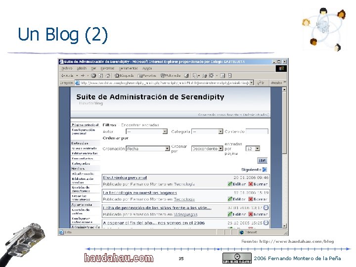 Un Blog (2) Fuente: http: //www. haudahau. com/blog 35 2006 Fernando Montero de la Un Blog (2) Fuente: http: //www. haudahau. com/blog 35 2006 Fernando Montero de la