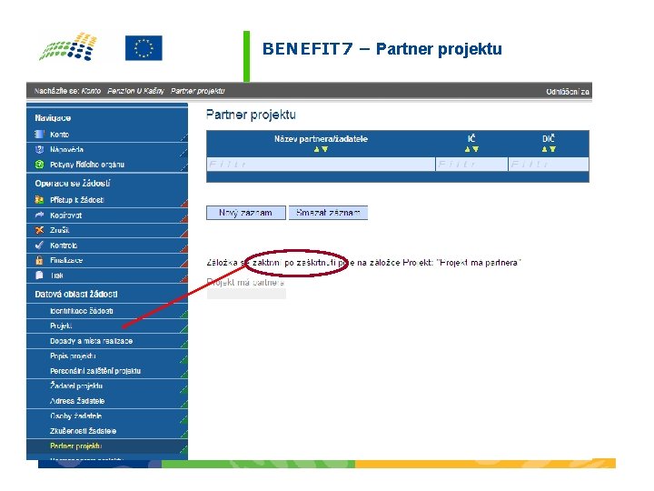 BENEFIT 7 – Partner projektu 