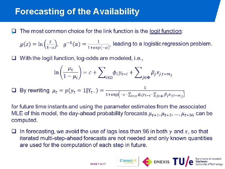 Forecasting of the Availability • PAGE 7 of 17 