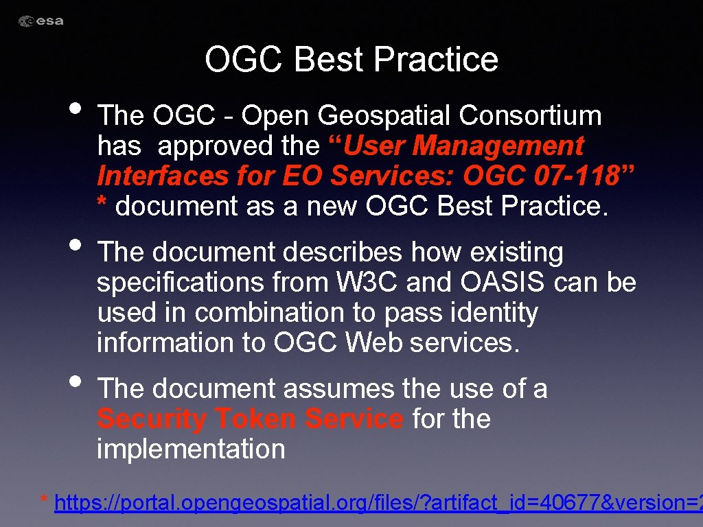 OGC Best Practice • The OGC - Open Geospatial Consortium has approved the “User OGC Best Practice • The OGC - Open Geospatial Consortium has approved the “User