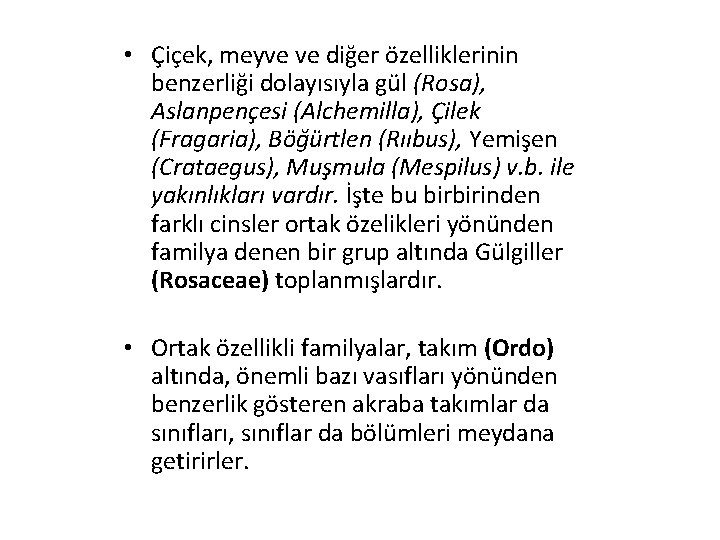  • Çiçek, meyve ve diğer özelliklerinin benzerliği dolayısıyla gül (Rosa), Aslanpençesi (Alchemilla), Çilek