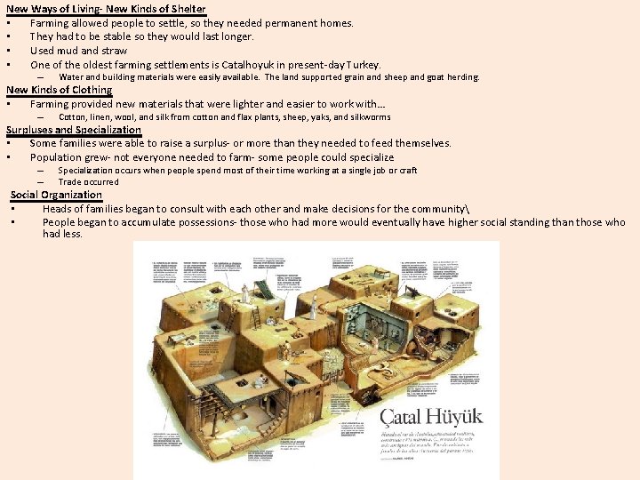 New Ways of Living- New Kinds of Shelter • Farming allowed people to settle, New Ways of Living- New Kinds of Shelter • Farming allowed people to settle,