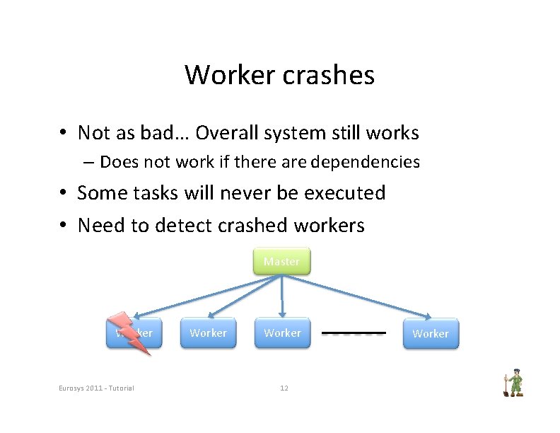 Worker crashes • Not as bad… Overall system still works – Does not work