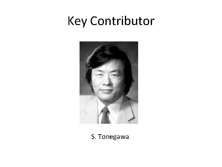 Key Contributor S. Tonegawa 