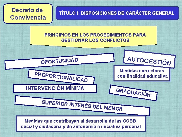 Decreto de Convivencia TÍTULO I: DISPOSICIONES DE CARÁCTER GENERAL Decreto de PRINCIPIOS EN LOS Decreto de Convivencia TÍTULO I: DISPOSICIONES DE CARÁCTER GENERAL Decreto de PRINCIPIOS EN LOS