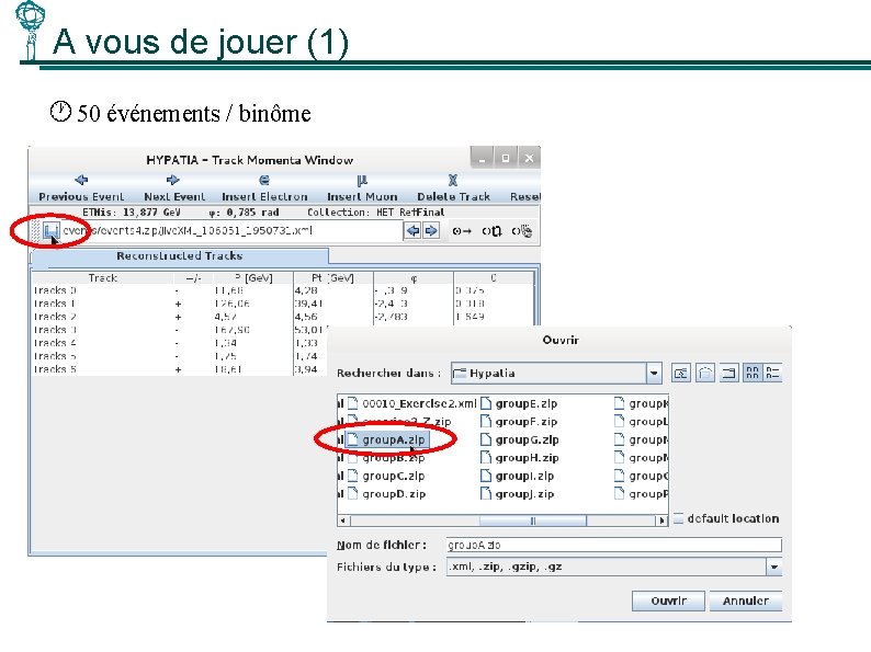 A vous de jouer (1) 50 événements / binôme 