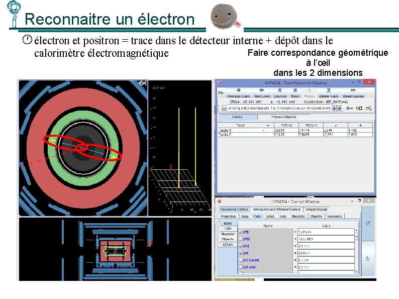 Reconnaitre un électron et positron = trace dans le détecteur interne + dépôt dans