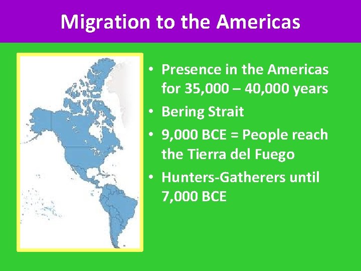 Migration to the Americas • Presence in the Americas for 35, 000 – 40,