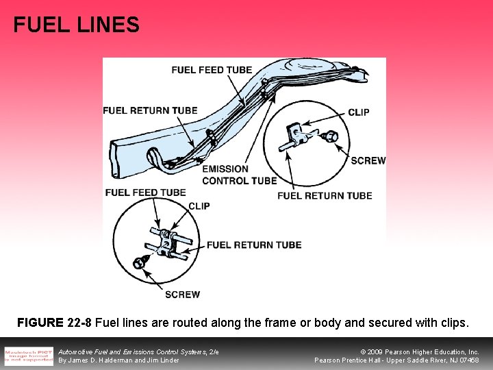FUEL LINES FIGURE 22 -8 Fuel lines are routed along the frame or body FUEL LINES FIGURE 22 -8 Fuel lines are routed along the frame or body