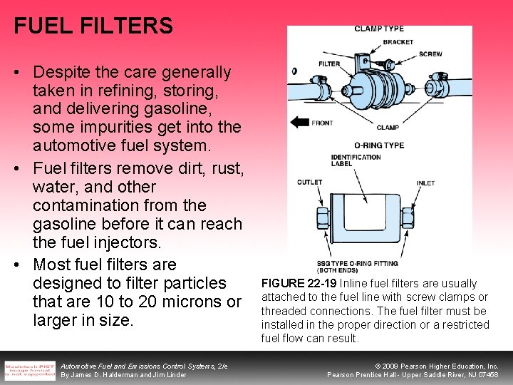 FUEL FILTERS • Despite the care generally taken in refining, storing, and delivering gasoline, FUEL FILTERS • Despite the care generally taken in refining, storing, and delivering gasoline,