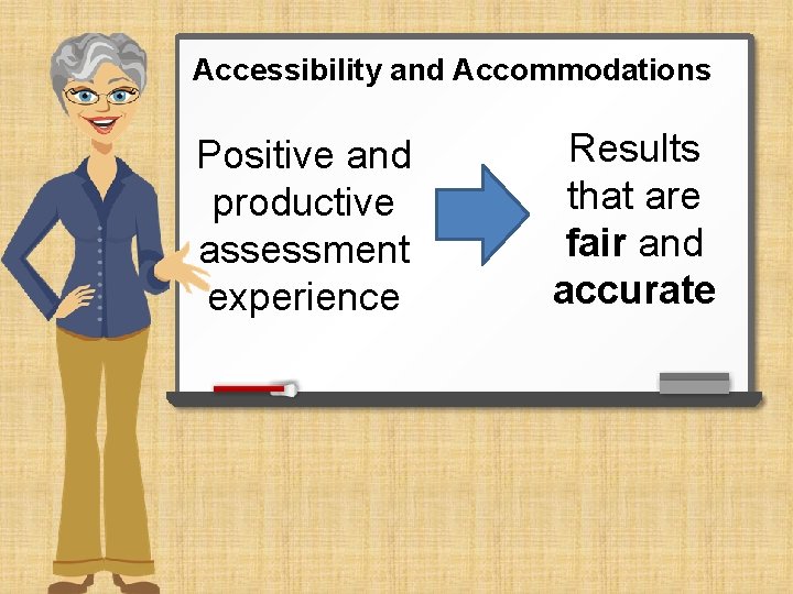 Accessibility and Accommodations Positive and productive assessment experience Results that are fair and accurate
