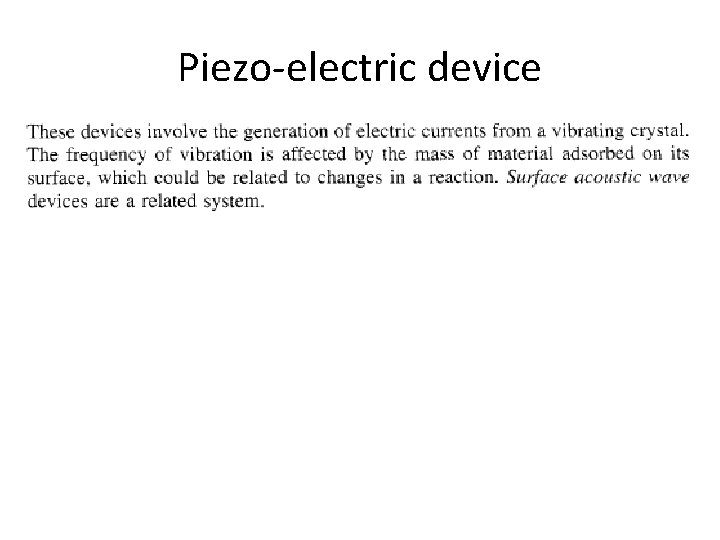 Piezo-electric device Piezo-electric device