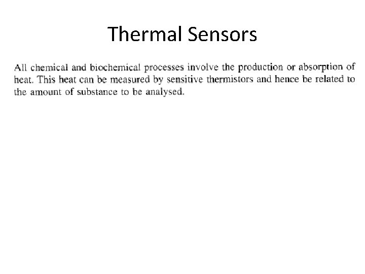 Thermal Sensors 