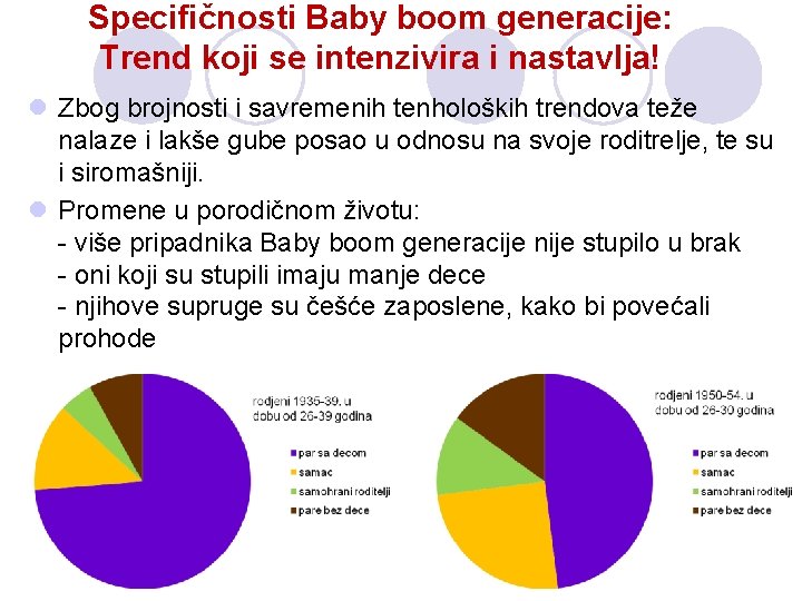 Specifičnosti Baby boom generacije: Trend koji se intenzivira i nastavlja! l Zbog brojnosti i Specifičnosti Baby boom generacije: Trend koji se intenzivira i nastavlja! l Zbog brojnosti i