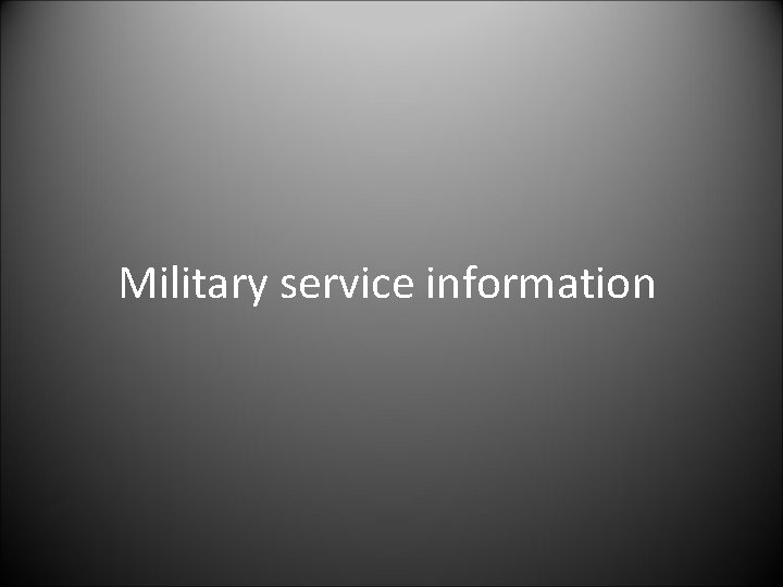 Military service information 