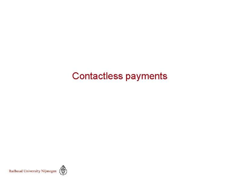 Contactless payments 