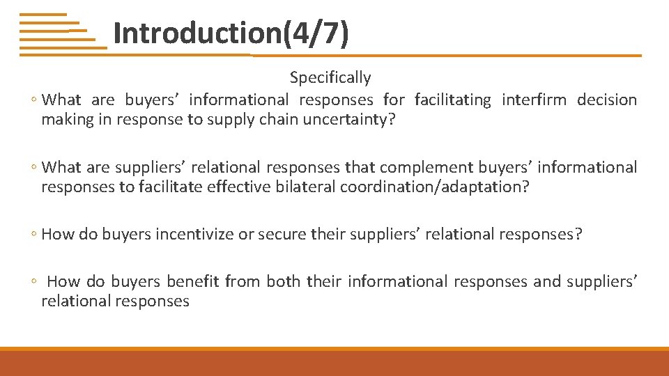 EXAMINING THE RELATIONAL BENEFITS OF IMPROVED INTERFIRM INFORMATION