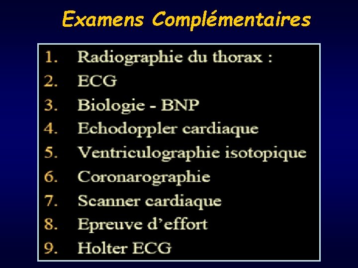 Examens Complémentaires 