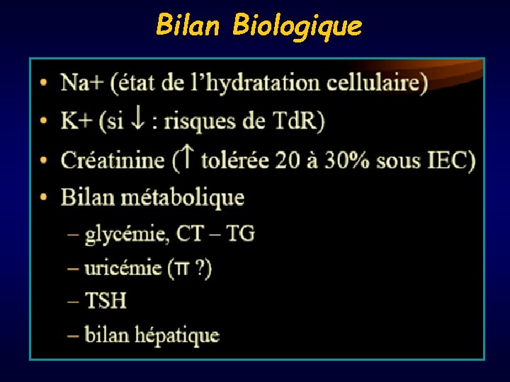 Bilan Biologique 