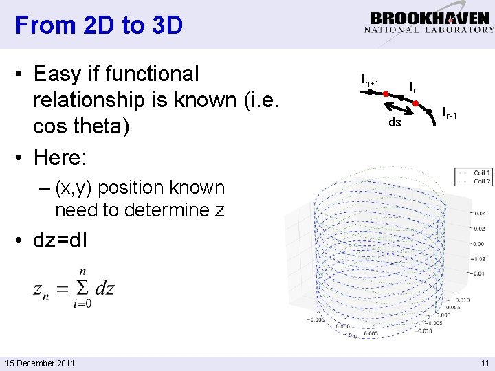 From 2 D to 3 D • Easy if functional relationship is known (i.