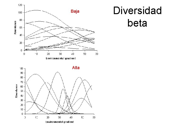 Baja Alta Diversidad beta Baja Alta Diversidad beta