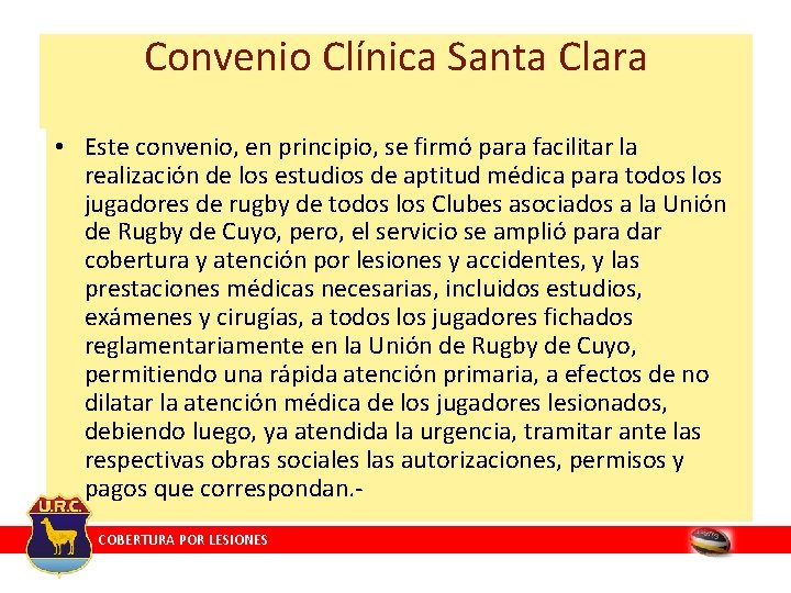 Convenio Clínica Santa Clara • Este convenio, en principio, se firmó para facilitar la