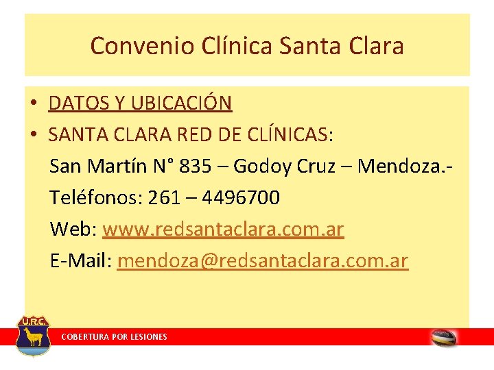 Convenio Clínica Santa Clara • DATOS Y UBICACIÓN • SANTA CLARA RED DE CLÍNICAS: Convenio Clínica Santa Clara • DATOS Y UBICACIÓN • SANTA CLARA RED DE CLÍNICAS: