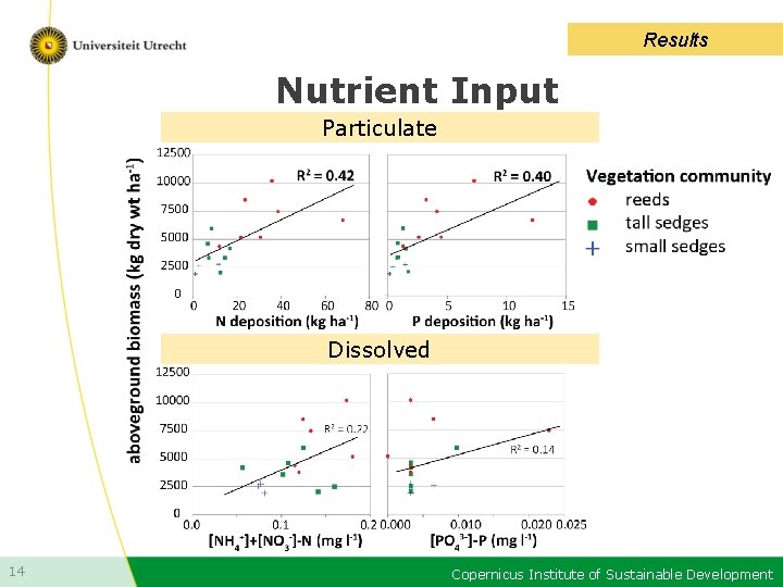 Results Nutrient Input Particulate Dissolved 14 Copernicus Institute of Sustainable Development 